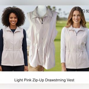 🌸 Cutter & Buck  Size L Petal Pink Outdoor Chic Vest - Hike, Kayak, Golf!